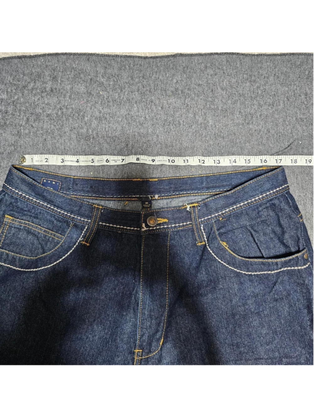 Vintage Karl Kani Baggy Denim Jorts Y2K Hip Hop Size 36 Blue - Picture 6 of 8